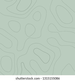 Topographic map, seamless design, charming tileable pattern in green tones, vector illustration.