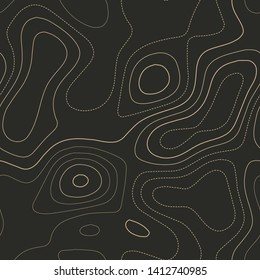 Topographic map, seamless design, eminent tileable isolines pattern, vector illustration.