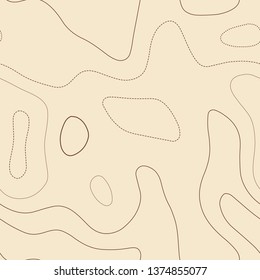 Topographic map with a seamless design featuring tileable isolines pattern, vector illustration.