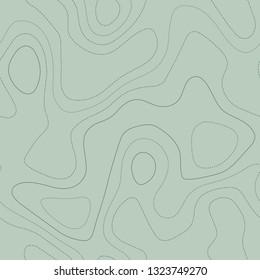 Topographic map, seamless design, immaculate tileable pattern in green tones, vector illustration.