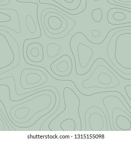 Topographic map, seamless design, perfect tileable pattern in green tones, vector illustration.