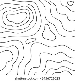 Mapa topográfico Patrón sin fisuras. Fondo de Vector. Contorno de mapa topográfico abstracto ondulado blanco y negro, líneas Fondo de patrón