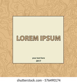 Topographic map seamless texture. Wavy abstract graphic background with space for text