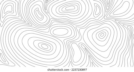 Topographic map sketch. Hand drawn landscape contour of relief. Graphic terrain on white background. Vector outline illustration.