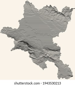 Mapa topográfico de Sofía, Bulgaria con líneas de contorno negro sobre fondo beige