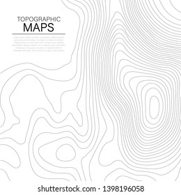 Topographic map. The stylized height of the topographic contour in lines and contours. Vector stock illustration