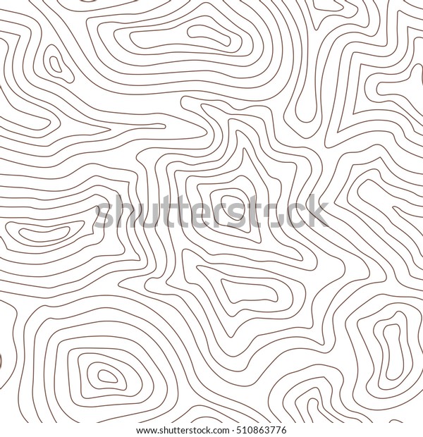 Topographic Map Terrain Contour Seamless Pattern Stock Vector (Royalty ...