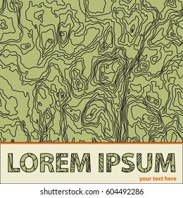 Topographic map texture. Wavy abstract graphic background with space for text