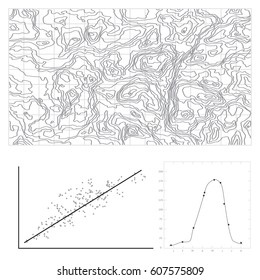 Topographic map texture. Wavy abstract graphic background