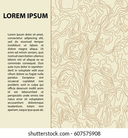 Topographic map texture. Wavy abstract graphic background with space for text