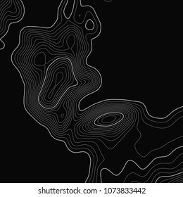 Topographic map. Topographical background. Linear graphics. Vector illustration.