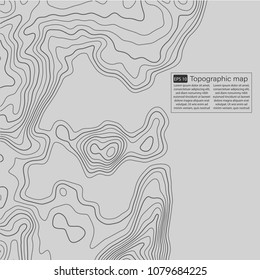 Topographic map. Topographical background. Linear graphics. Vector illustration.