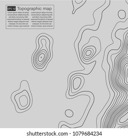 Topographic map. Topographical background. Linear graphics. Vector illustration.
