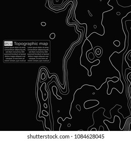 Topographic map. Topographical background. Linear graphics. Vector illustration.
