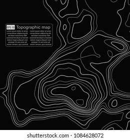 Topographic map. Topographical background. Linear graphics. Vector illustration.