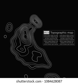 Topographic map. Topographical background. Linear graphics. Vector illustration.