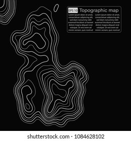 Topographic map. Topographical background. Linear graphics. Vector illustration.