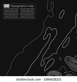 Topographic map. Topographical background. Linear graphics. Vector illustration.