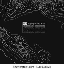 Topographic map. Topographical background. Linear graphics. Vector illustration.