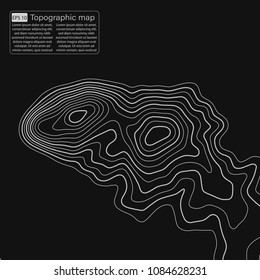 Topographic map. Topographical background. Linear graphics. Vector illustration.