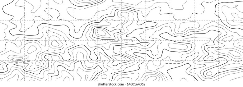 Topographic map. Topographical background. Linear graphics. Vector illustration.