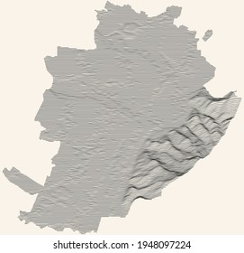Topographic map of Turin, Italy with black contour lines on beige background