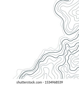 topographic map vector, abstract elevation lines isolated on white background