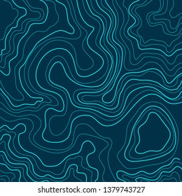 topographic map vector, abstract height lines on blue background