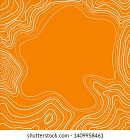 topographic map , vector, abstract height lines on orange background