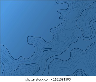 topographic map, vector abstract illustration of dark blue lines
