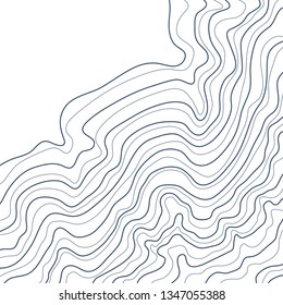 topographic map, vector, abstract lines on white background