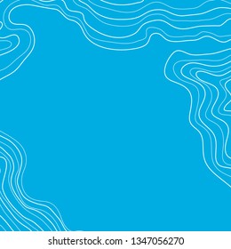 topographic map, vector, abstract lines on blue background