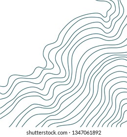 topographic map, vector, abstract lines on white background
