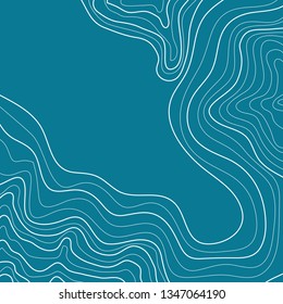 topographic map, vector, abstract lines on blue background