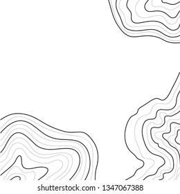 topographic map, vector, abstract lines on white background