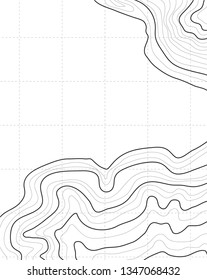 topographic map, vector, abstract lines on white background