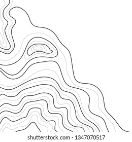 topographic map, vector, abstract lines on white background