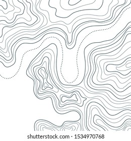 topographic map vector, abstract lines, blue on white background