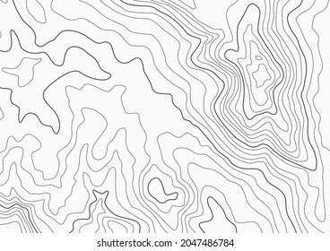 Topographic map vector background. Topo contour map on white background. geographic pattern