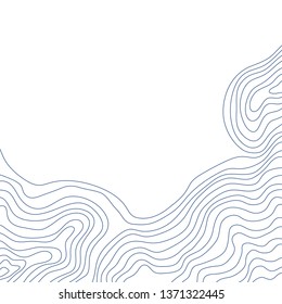 topographic map ,vector , blue abstract height lines on white background