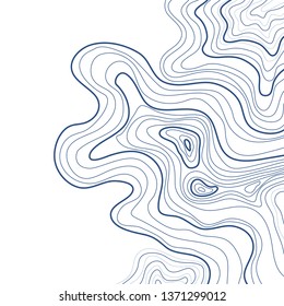topographic map ,vector , blue height lines on white background