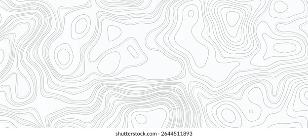 Topographic Map Vector, Contour Lines on White Background.