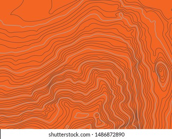 Topographic map vector design with orange background
