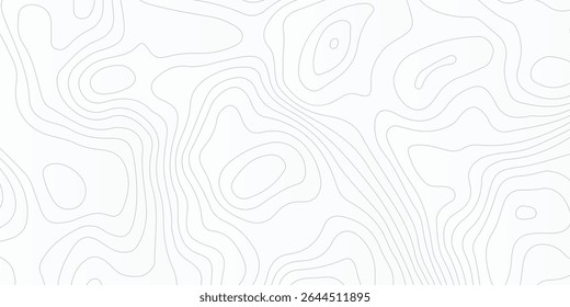 Topographic Map Vector, Grey Lines on White Background.