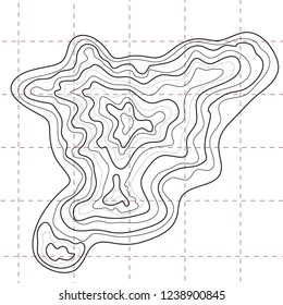 topographic map vector illustration, abstract lines on white background