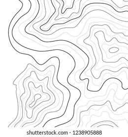 topographic map vector illustration, abstract height lines on white background