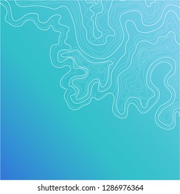 a topographic map vector illustration of abstract white lines on blue background