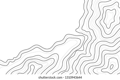 topographic map vector illustration, abstract black lines, on white background