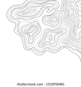 topographic map, vector illustration, abstract black lines, on white background