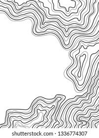 topographic map, vector illustration, abstract height lines on white background